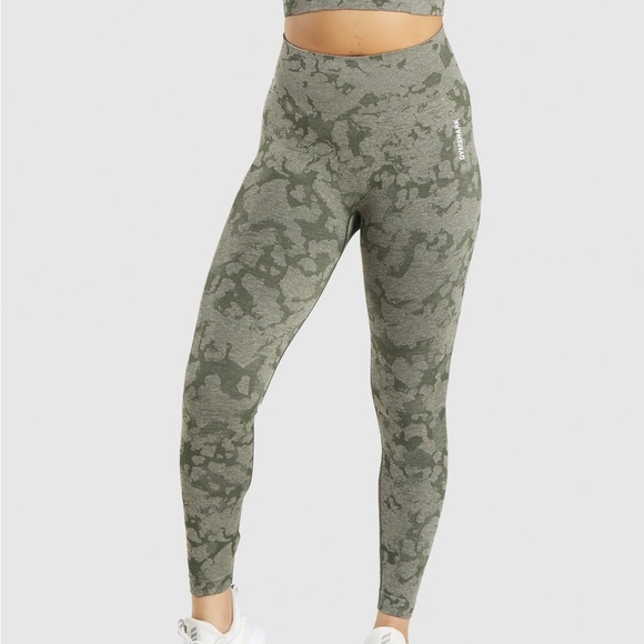 Gymshark Adapt Camo Seamless Leggings - Green - Picture 1 of 5